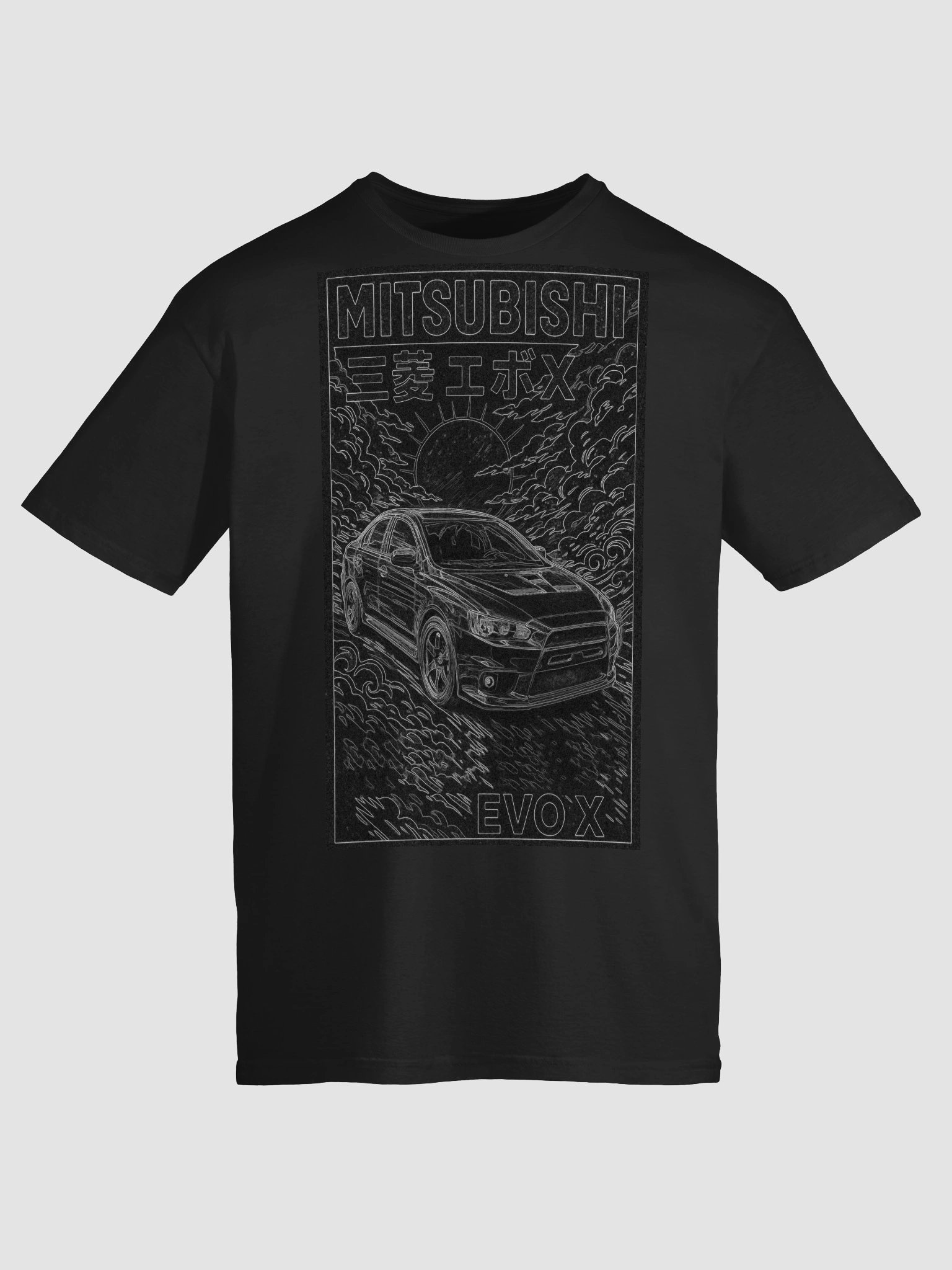 Monochrome Mitsubishi Evo X Sketch Gildan Unisex Softstyle T-Shirt product image (11)