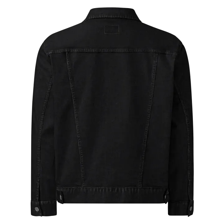 EXCLAIMING MENTALLY (black) embroidered denim jacket product image (2)