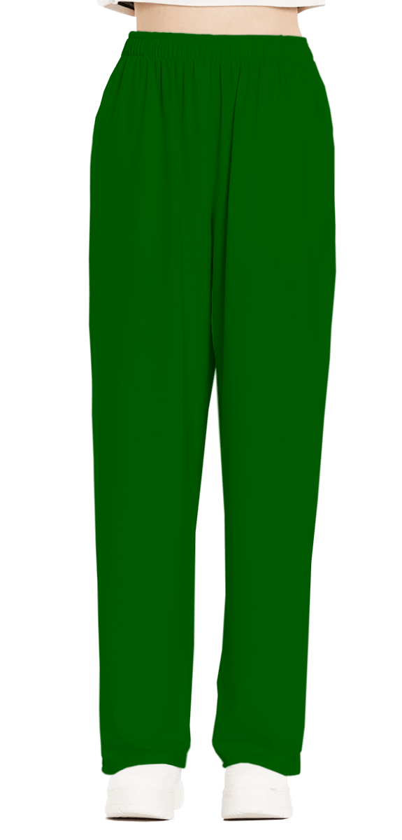 Plain Color Dark Green Wide-Leg Pants product image (2)