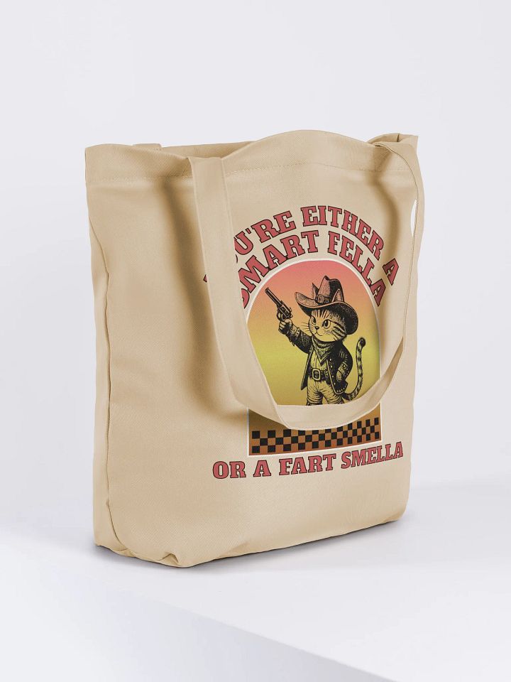 Youre Either A Smart Fella Or A Fart Smella Cat Wild West Eco Tote product image (4)