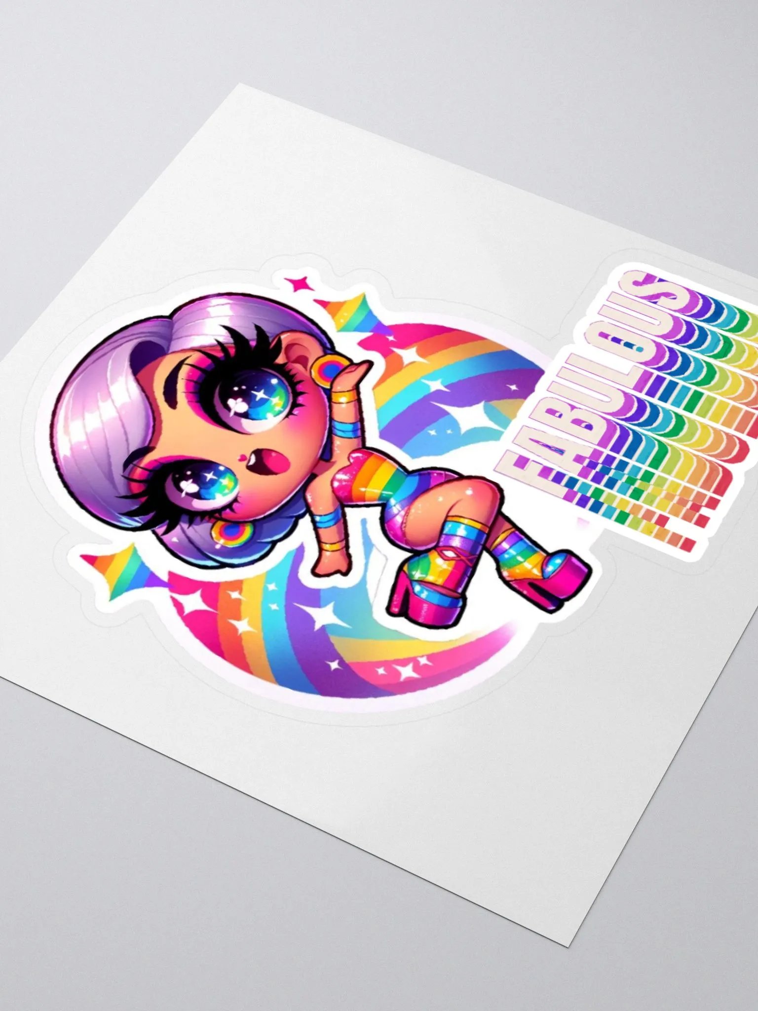 Drag Queen Fabulous Sticker Moto Sticker-My Fabulous Self Sticker-LGBTQIA+ Sticker-Rainbow Sticker product image (7)