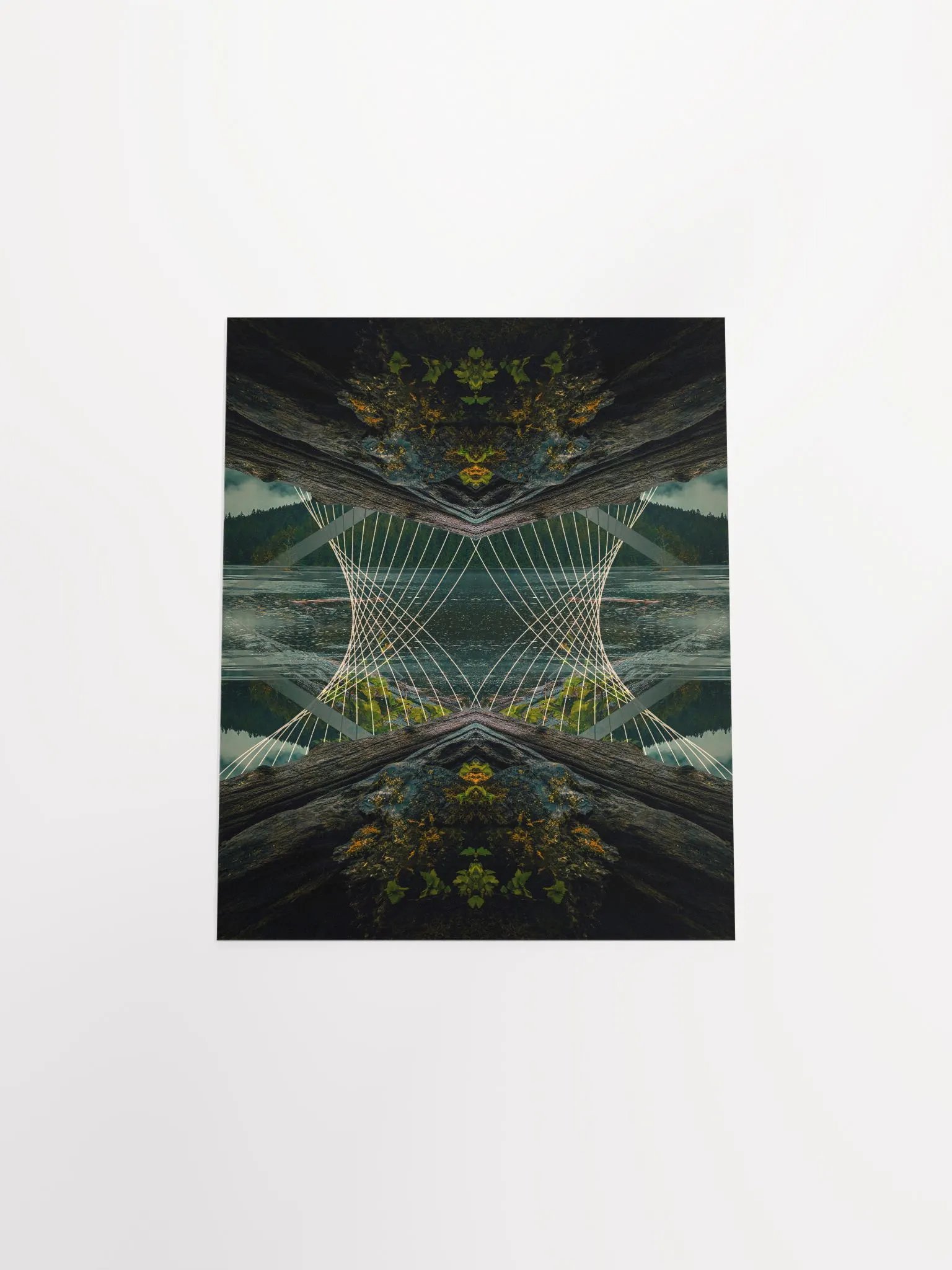 Geometric Art Print - Rainy Lake (Original) product image (4)