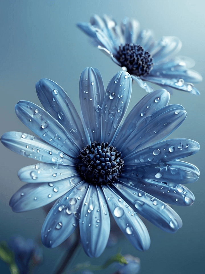 Dew-Kissed Blue Blossoms Poster product image (1)