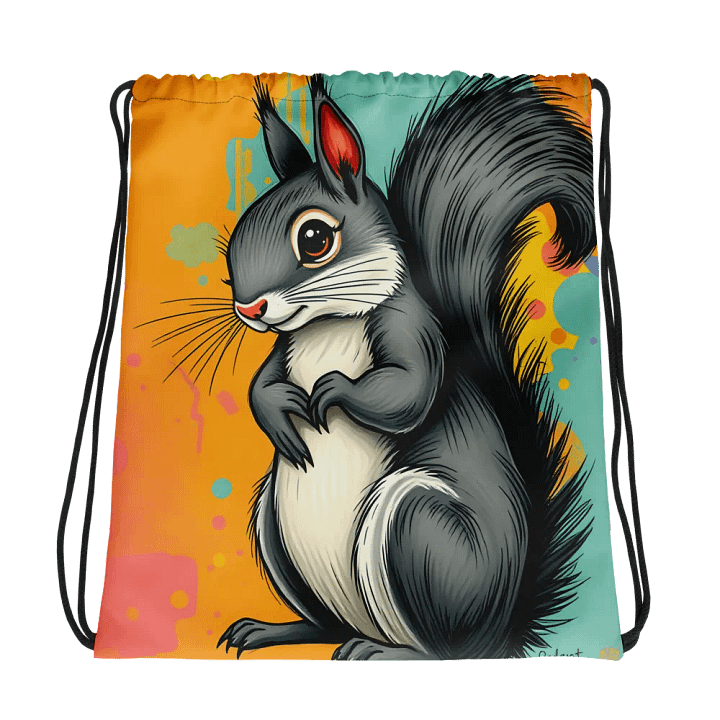 Whimsical Whiskered Wanderlust Drawstring Bag product image (1)