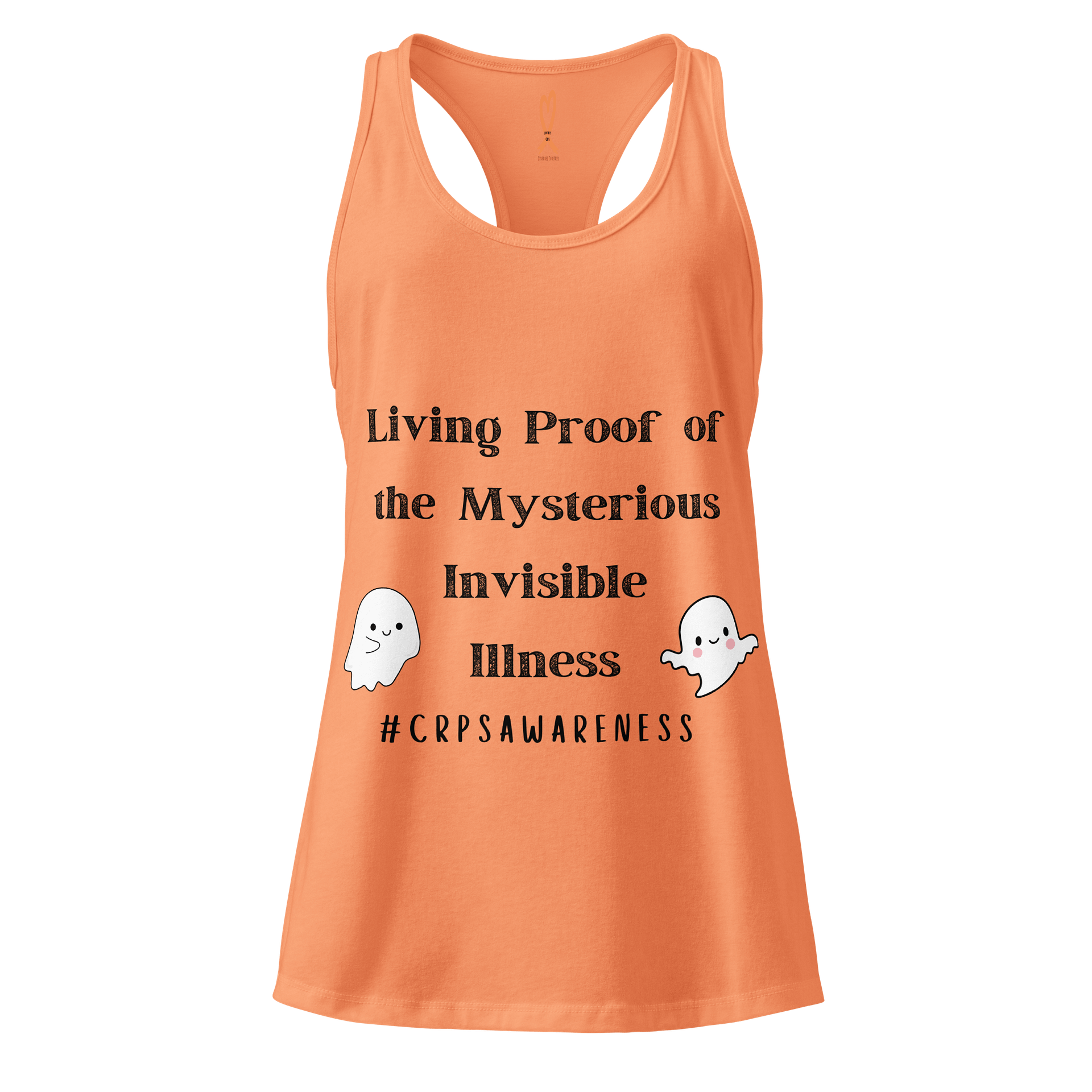 Living Proof of the Mysterious Invisible Illness #CRPSAwareness Racerback Tanktop ORANGE EDITION product image (1)