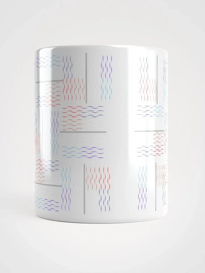 Colorful Squiggley Lines Artistic Design White Mug product image (4)