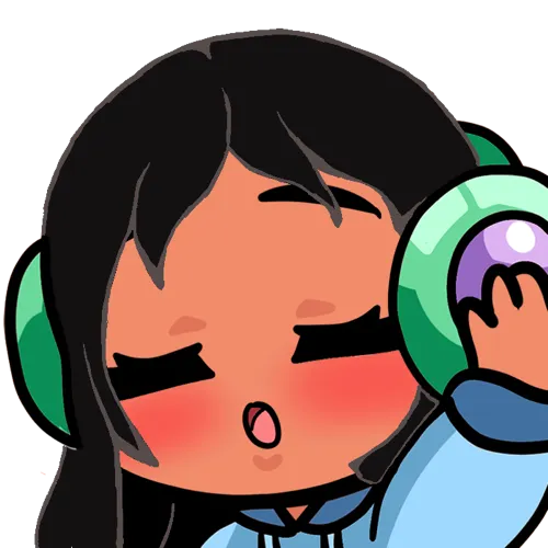 Headphones Emote - Black Hair, Tan Skin, Brown Eyes product image (1)