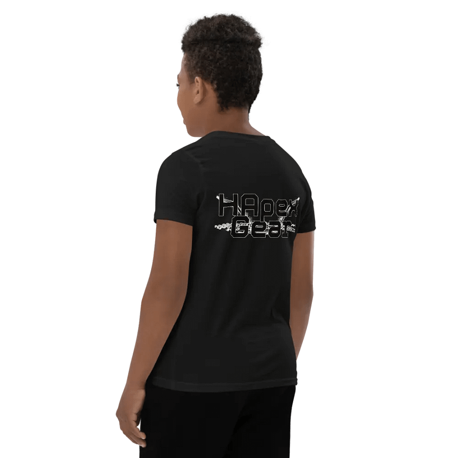 Youth Short Sleeve T-Shirt - Embroidered - Black HApex Gear Black Logo product image (7)