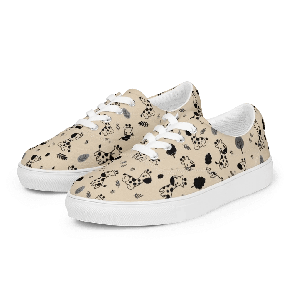 Kawaii Giraffe Pattern Lace-up Canvas Shoes product image (6)