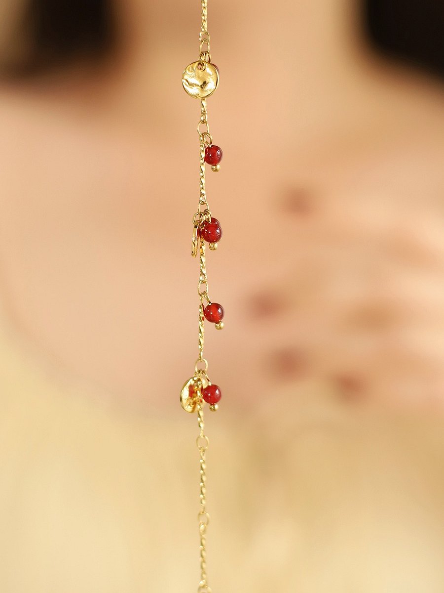 Red fruit cherry Bracelet | 18K Gold Plated product image (8)