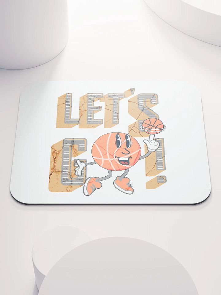 Lets Go Basketball Mascot Spinning Mouse Pad product image (1)