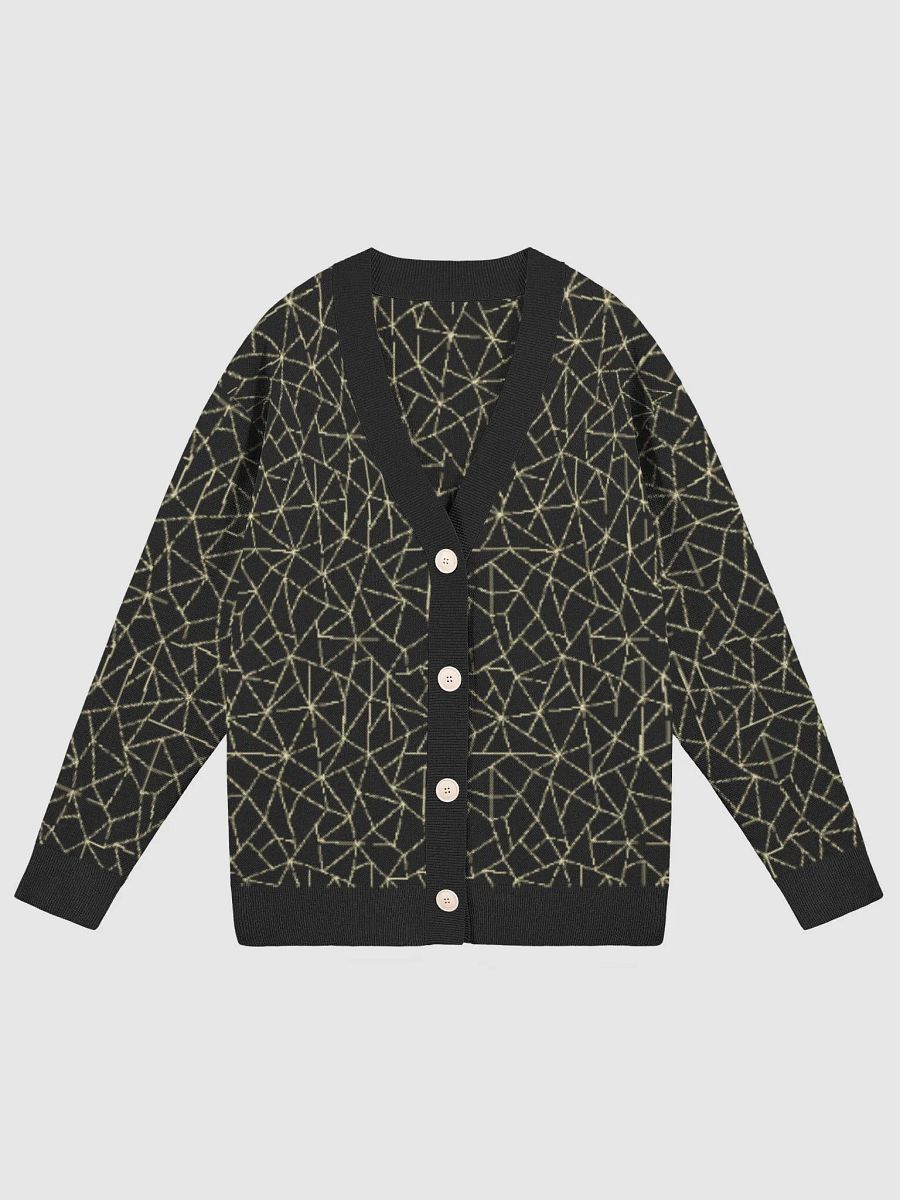 Beige Black Geometric Pattern Cardigan Sweater product image (13)