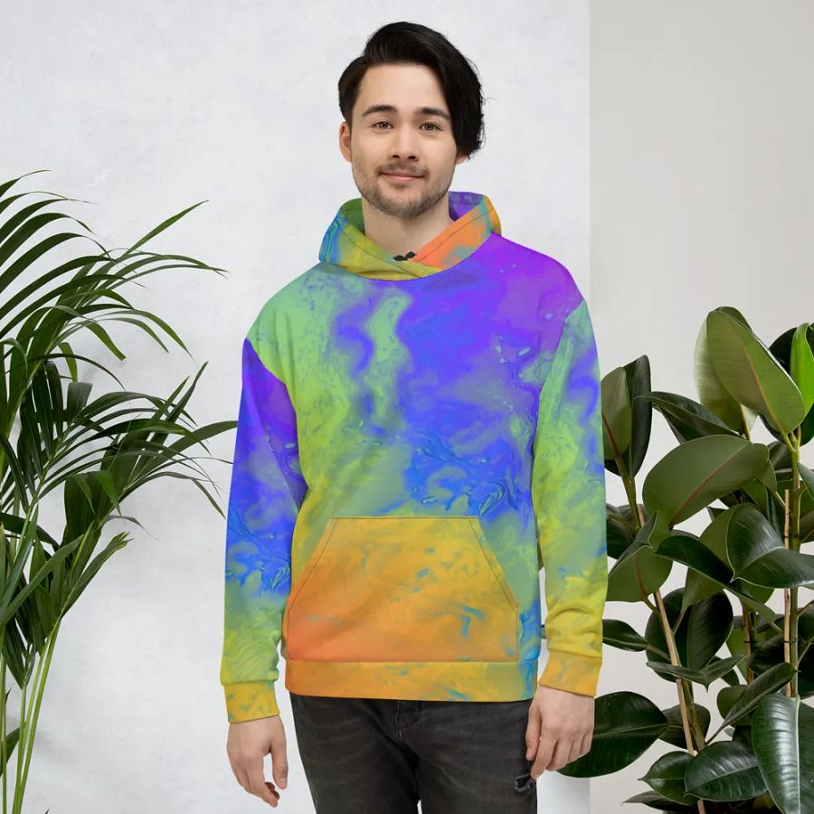 Rainbow Abstractions Unisex Pull On Hoodie product image (3)