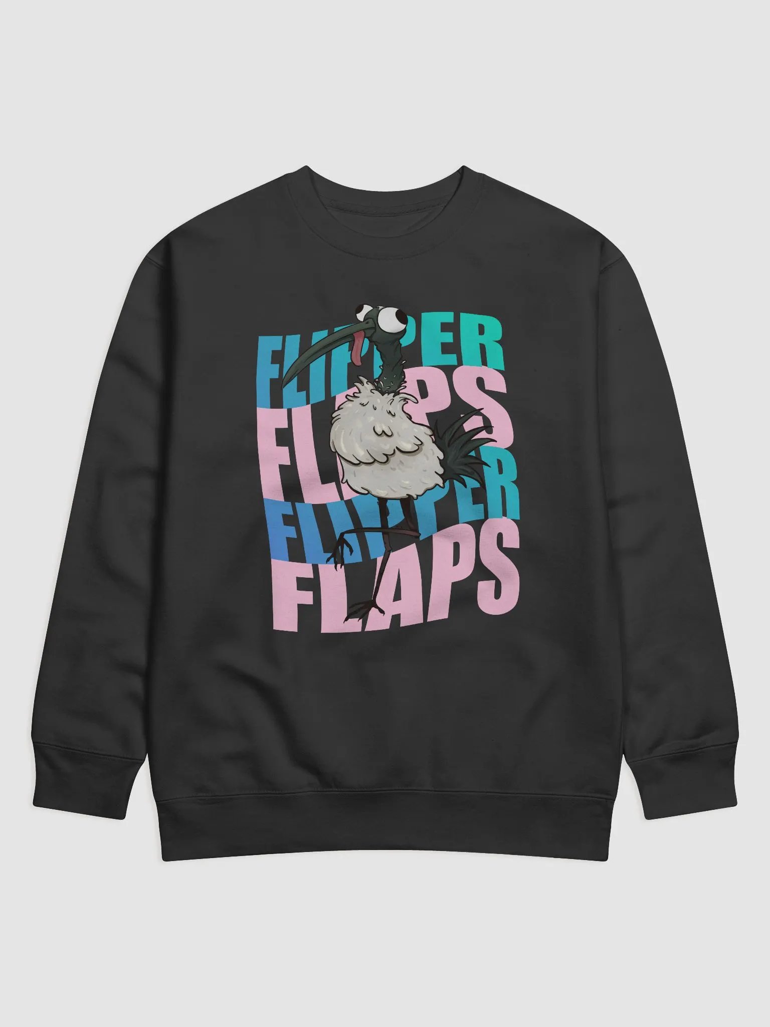 FlipperFlaps Sweatshirt with Bin Chicken (Teal & Pink) product image (1)