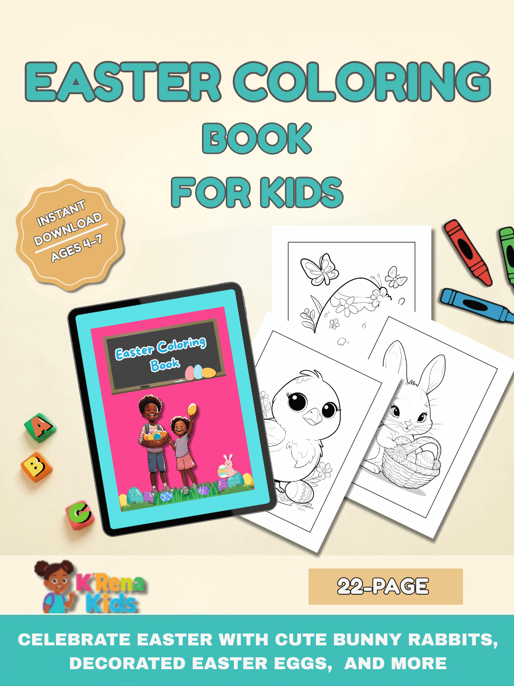 *Flash Sale*Easter Coloring Book Pages product image (1)