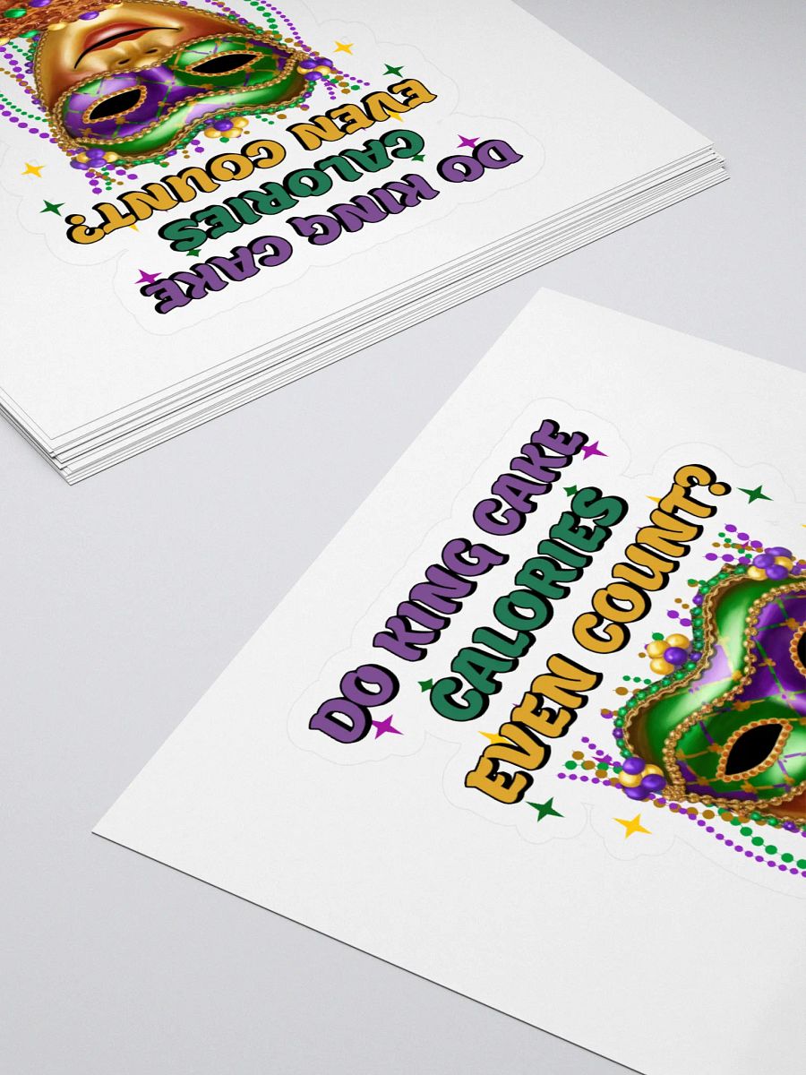 Do King Cake Calories Even Count? Funny Mardi Gras Sticker product image (4)