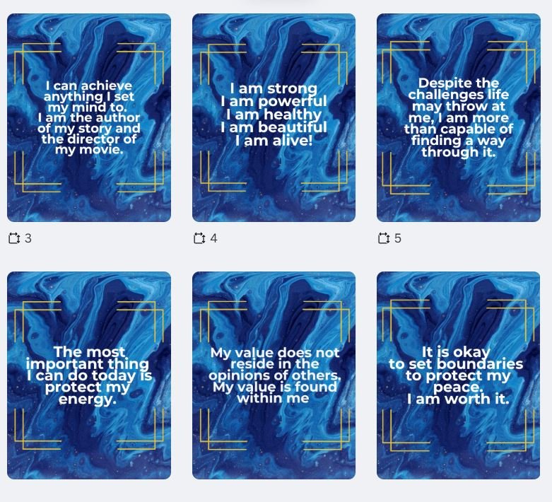 🔥 24-Piece Affirmation Wall Art Set (Blue) – Daily Motivation Décor for Mindset & Success (11x14 Instant Download) product image (1)