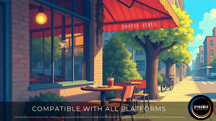 Cozy Lofi Coffee Shop Animated Background | Warm Summer Vibes | Relaxing Live Wallpaper & Stream Overlay | AB114 product image (2)