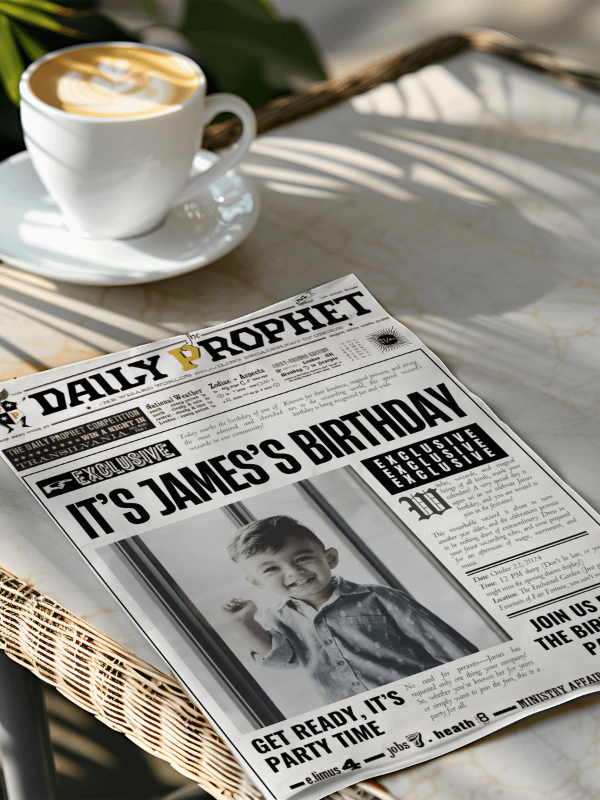 Magical Birthday Party Announcement Newspaper Daily Prophet Template I 100% Customizable product image (4)