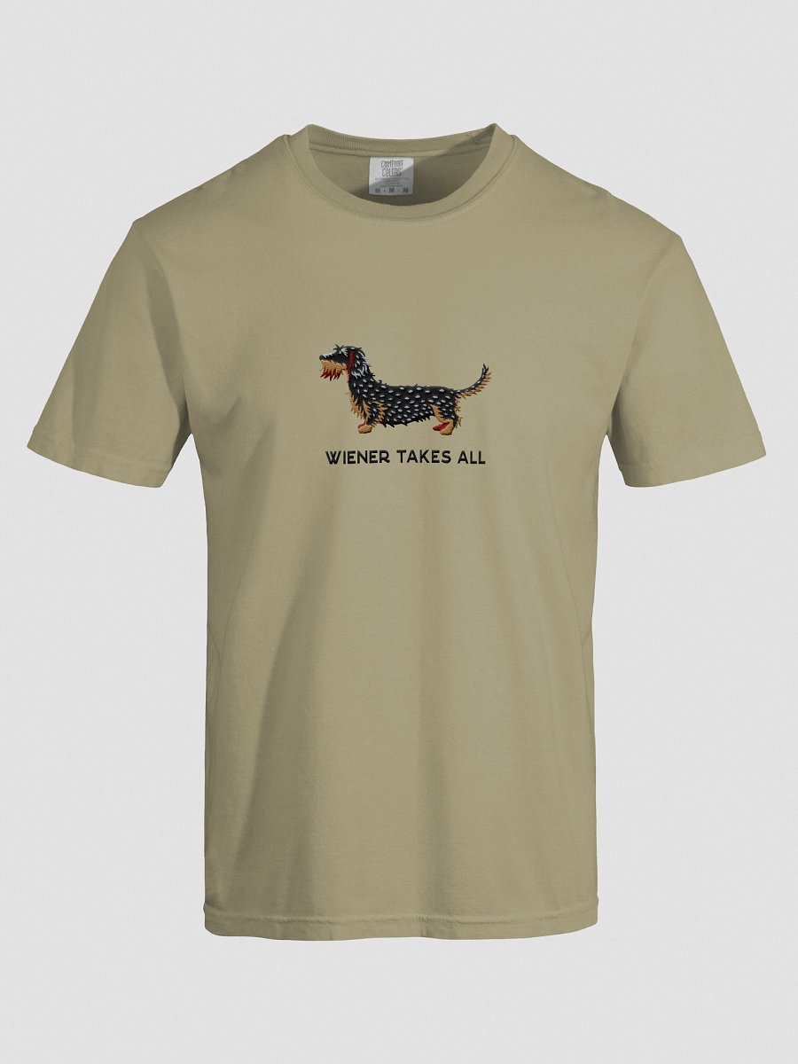 Wiener Takes All T-Shirt(Embroidered) of a Wirehaired Dachshund(Salt & Pepper) product image (17)