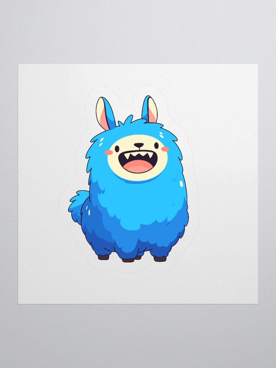 Munchiwoo Alpaca Sticker – Cute & Crazy Blue Alpaca Vinyl Decal product image (1)