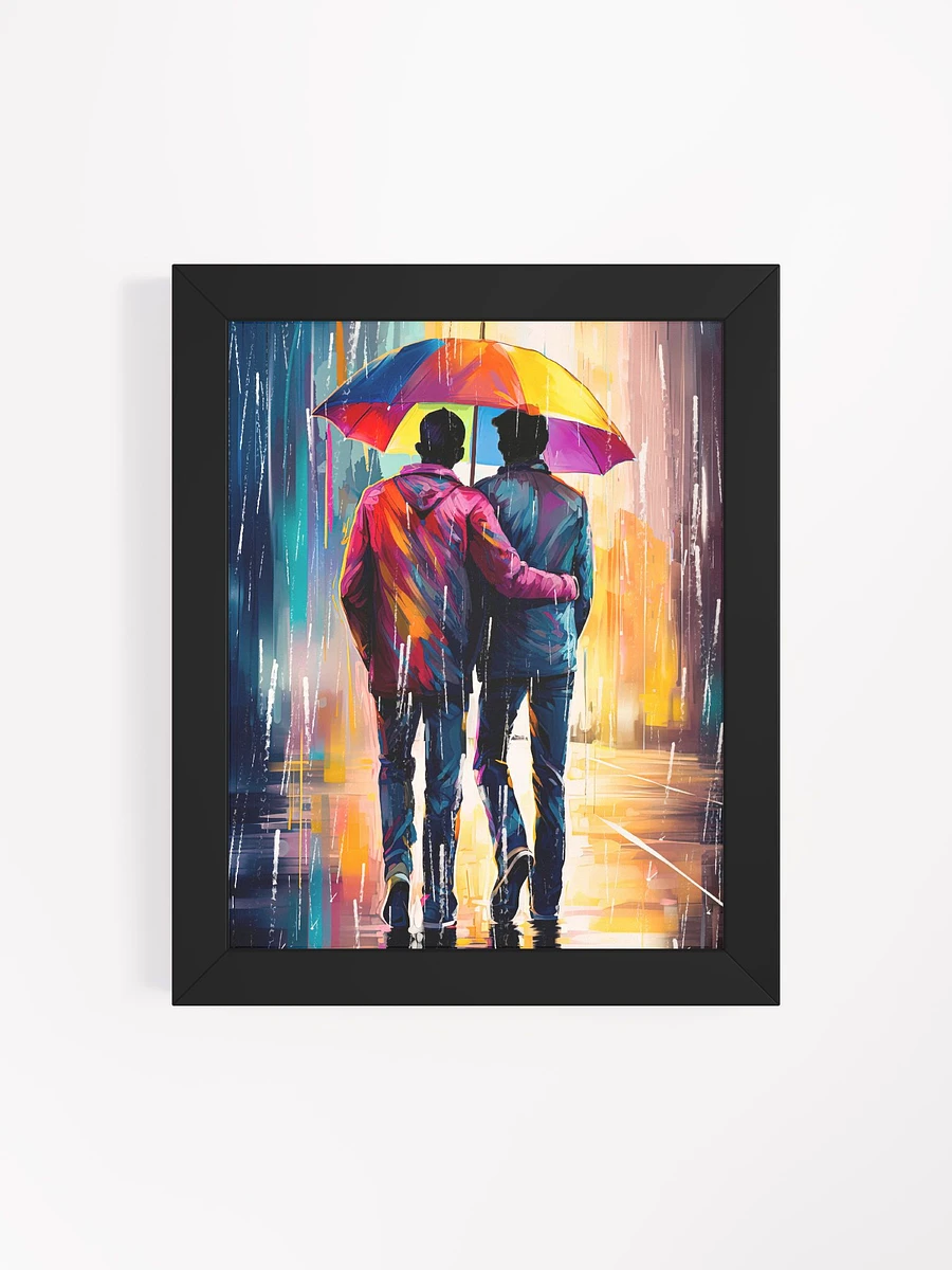 Gay Love In The Rain – Romantic Framed Poster product image (4)