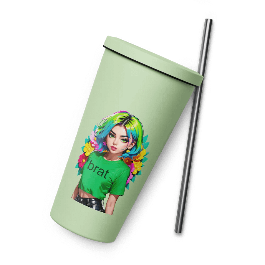 Brat 20 oz Tumbler Cup - Mint - Insulated Tumbler with a Straw v1 product image (8)