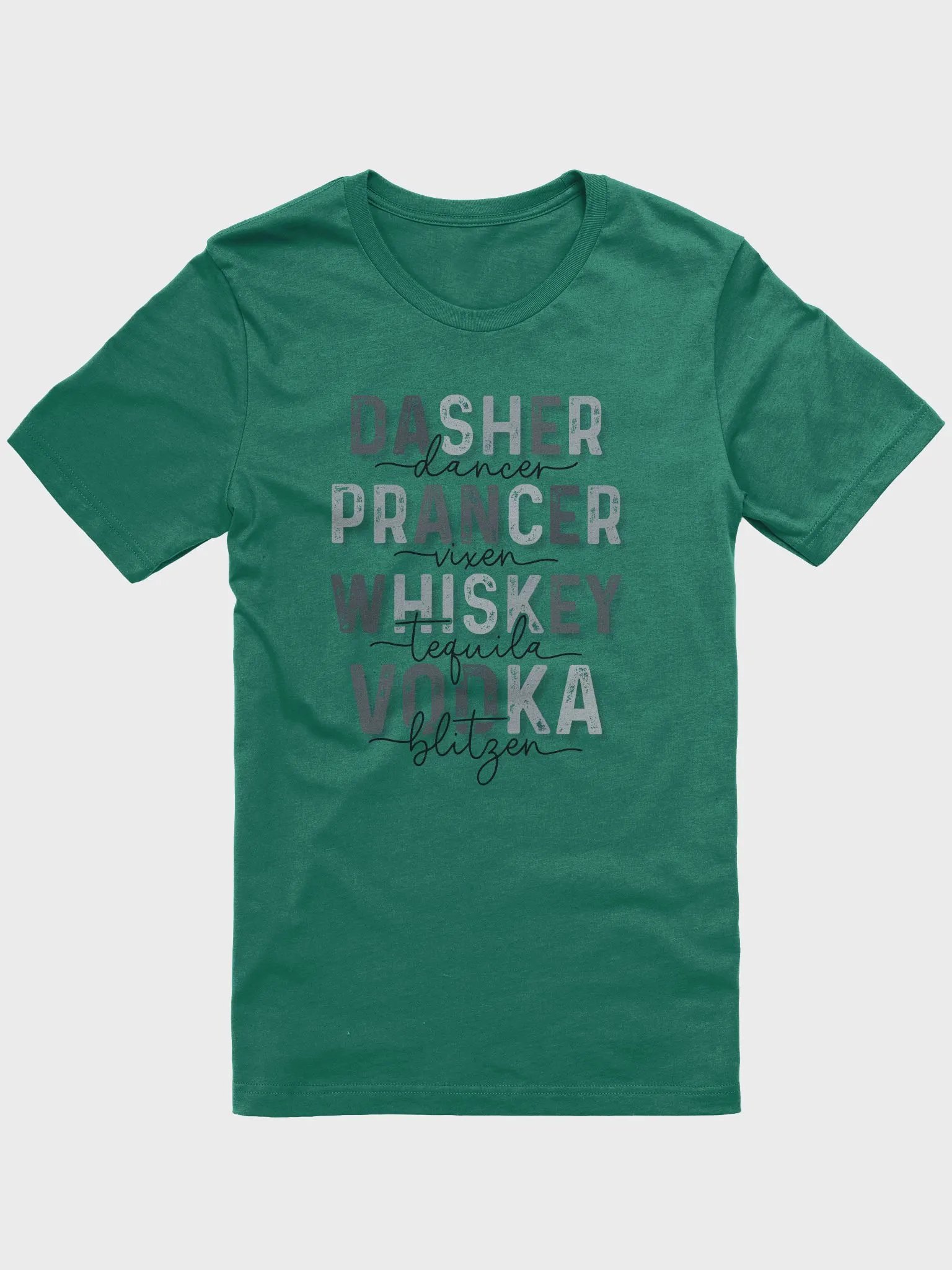 Dasher & Dancer Whimsical Holiday Spirits T-Shirt - Noir product image (1)