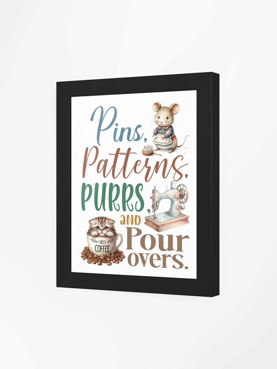 Whimsical Pins Patterns Purrs Framed Poster product image (50)