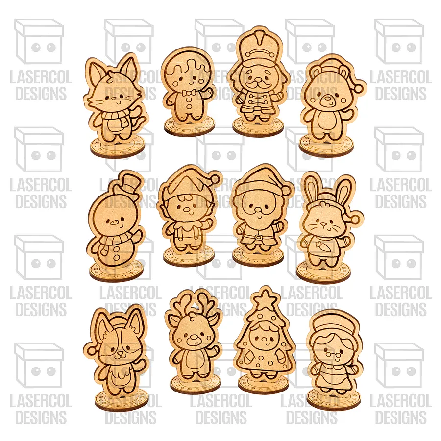 Christmas Characters with Base - Laser Cut Files product image (10)