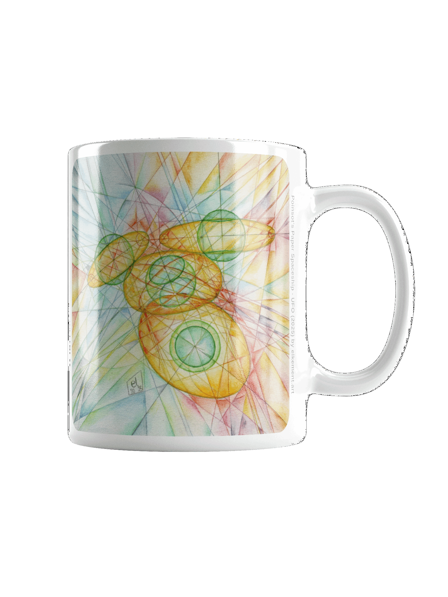 Poinsot's Paper Spaceship 4+1 - Gyroscope Physics Geometric Drawings Mug product image (3)