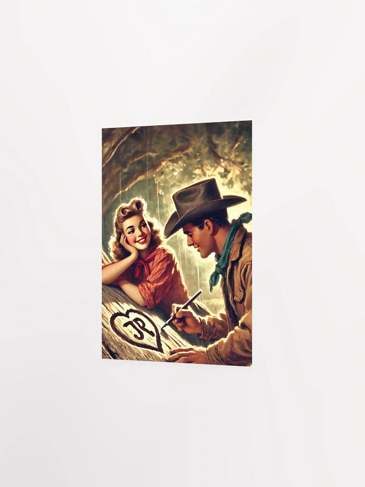 Vintage Style Cowboy Love Carving Premium Prints and Posters product image (15)