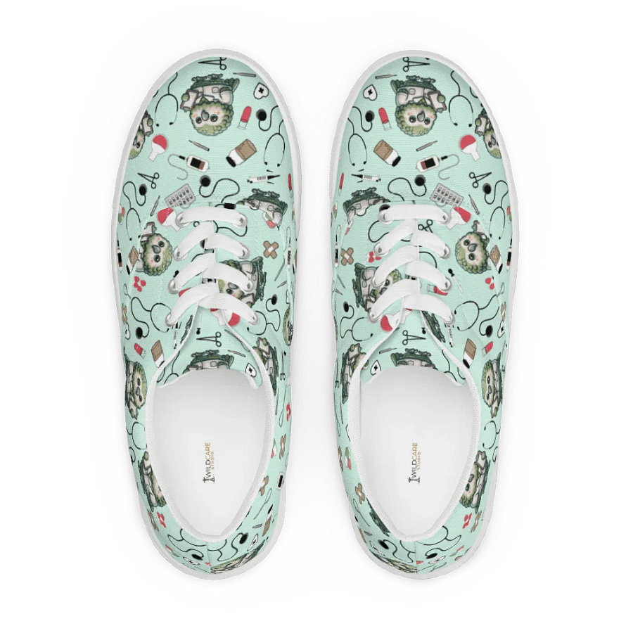 Cute Medical Kakapo Lace-up Canvas Shoes (Green) product image (5)