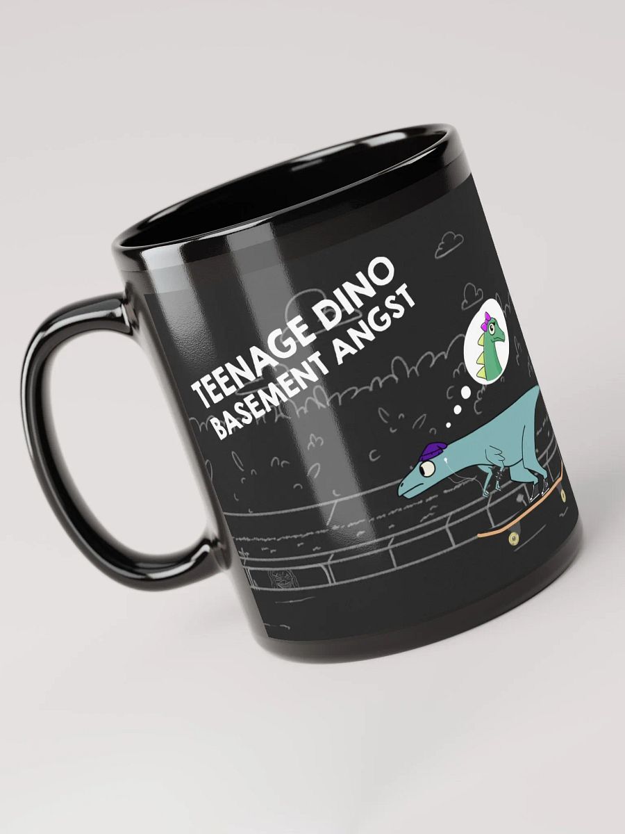 Teenage Dino Basement Angst Black Mug product image (1)