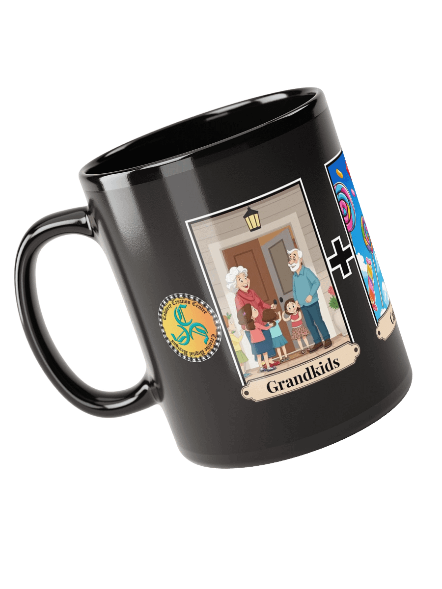 Grandkids + Candy = Sweet Revenge (Both) Glossy Black Mug product image (3)