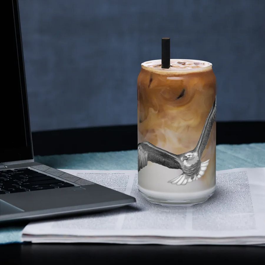 Eagle Drawing Glass Can Cup product image (33)