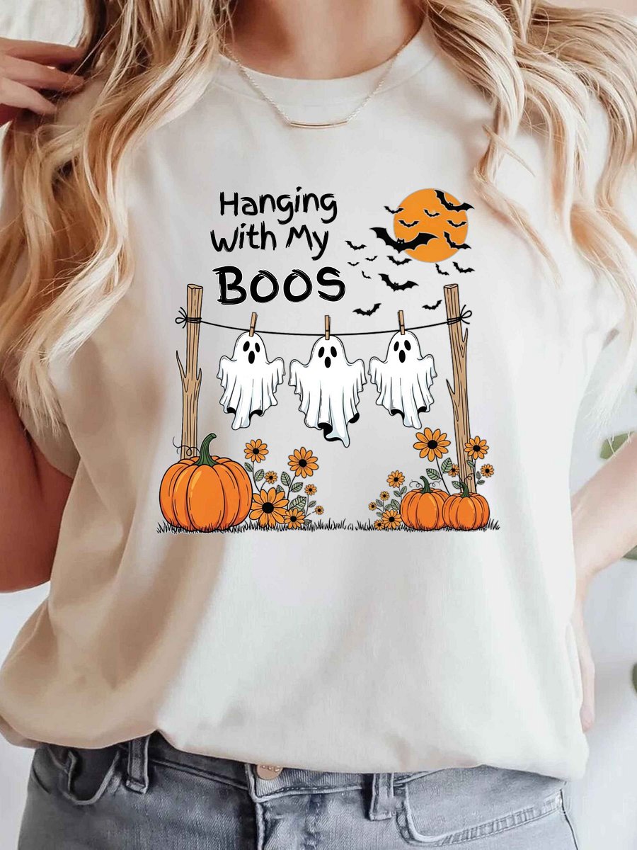 Hanging with My Boos PNG, Cute Halloween Ghosts Sublimation Design, Fall Digital Download, Funny Ghost Shirt Clipart, 300 DPI PNG File product image (6)