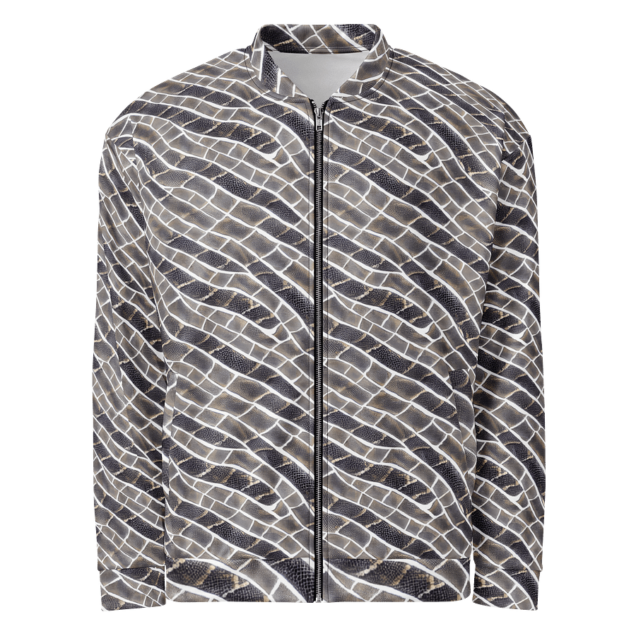 Grey Snake Skin Bomber Jacket product image (1)