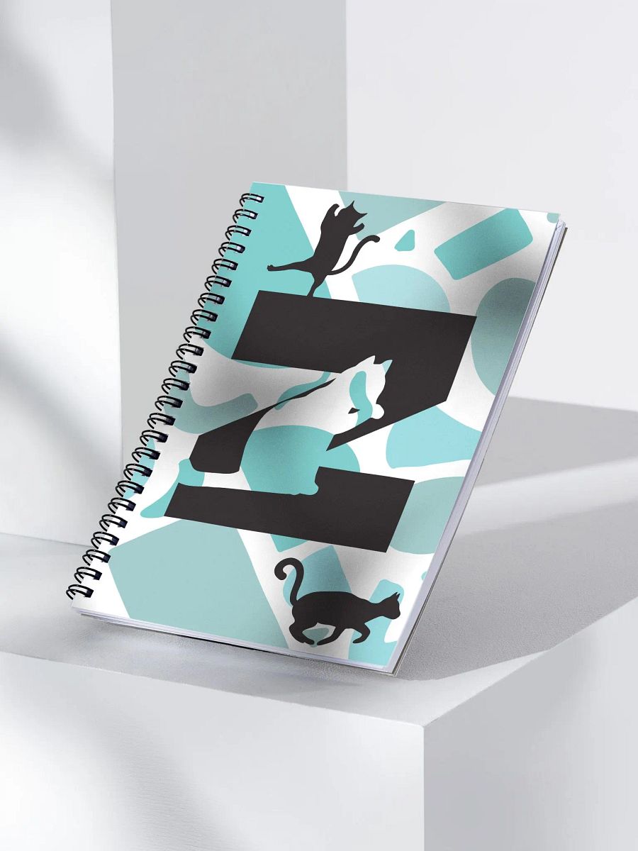Monogram Letter Z Cat Lover Geometric Blues Notebook product image (3)