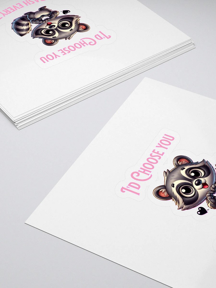 Raccoon I choose you Valentines Sticker product image (4)