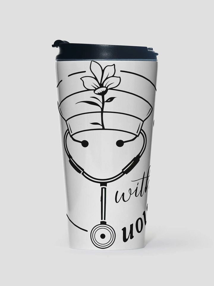 Caring With Compassion Nurse Line Art Travel Mug product image (1)