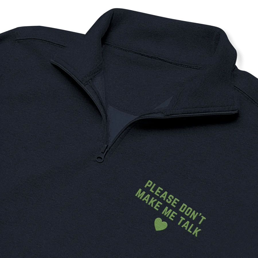 PLEASE DON'T MAKE ME TALK (lime) embroidered quarter zip product image (11)