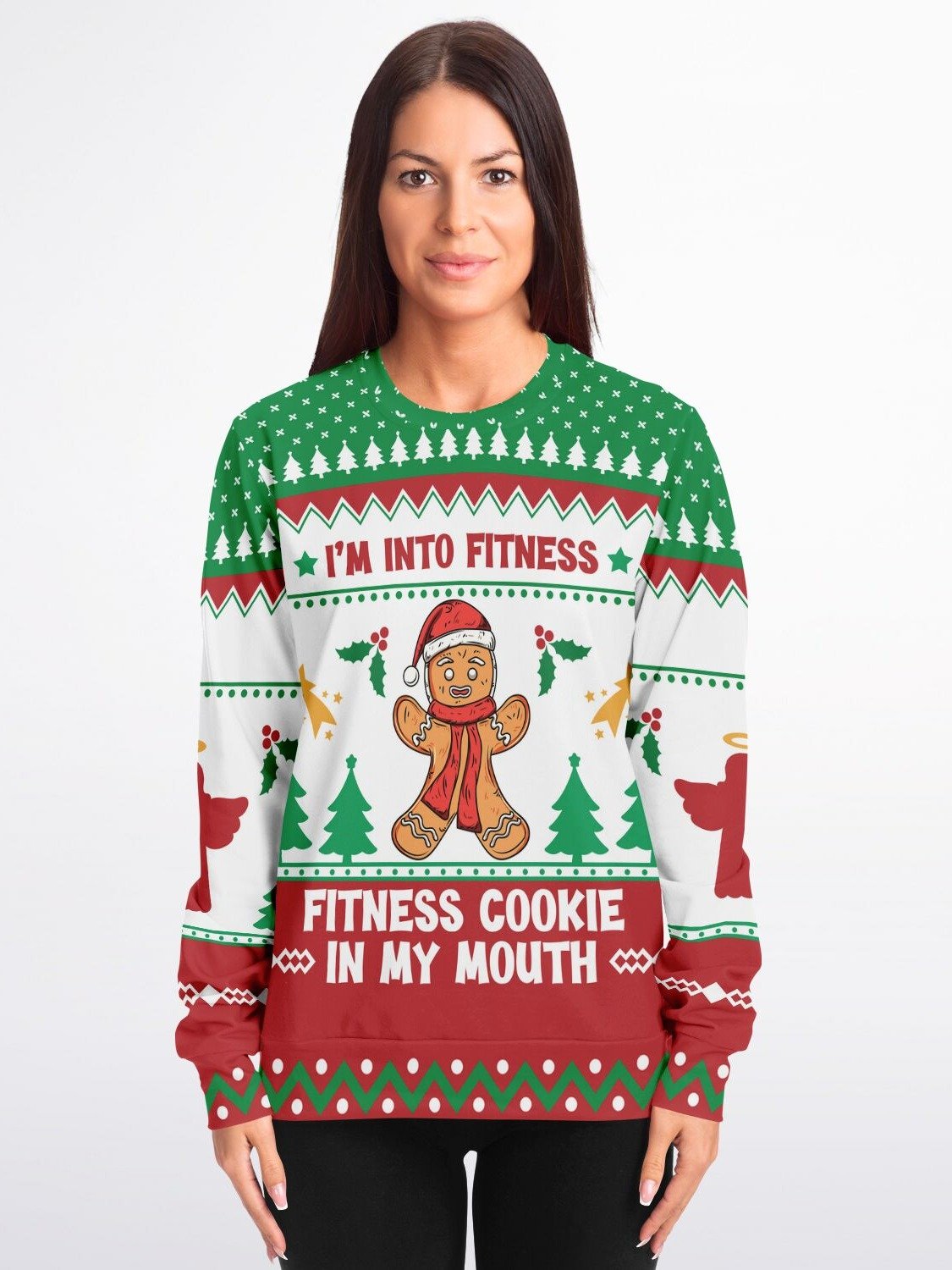 "Fitness Cookie" Christmas Sweatshirt | Funny Gingerbread Man Holiday Sweater | Holiday Party Outfit | Christmas Gift for Food Lovers product image (1)