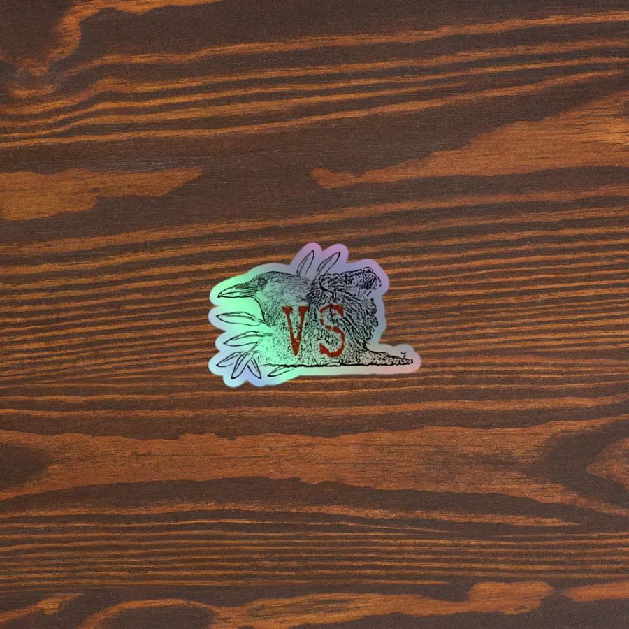 Crow vs Lion Holographic Sticker product image (3)