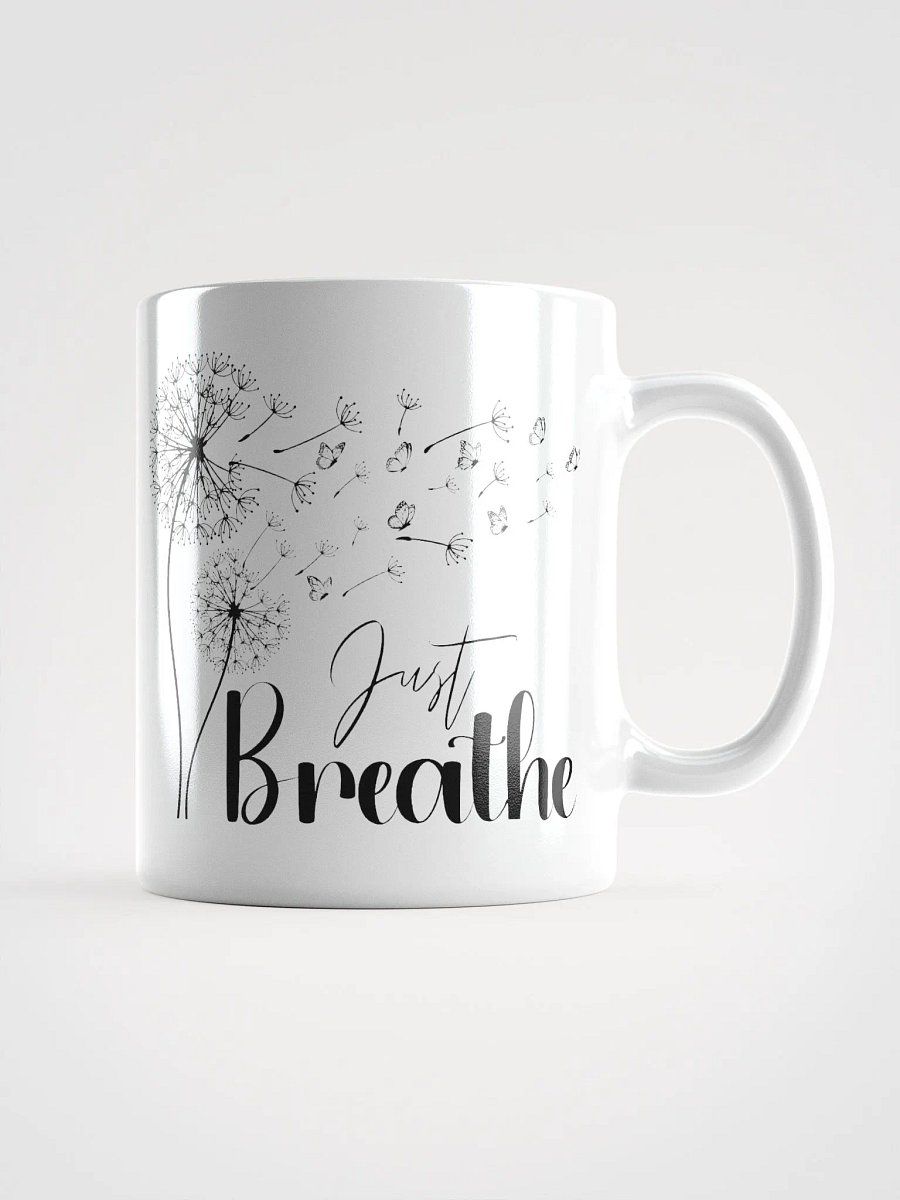 Just Breathe Black Dandelion Ceramic Mug product image (4)