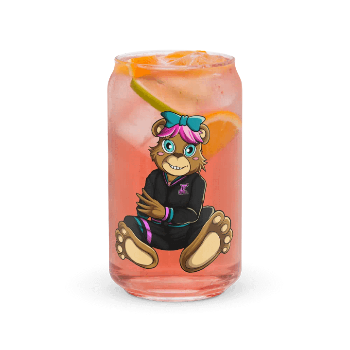 Sitting Girl Bear Glass Can product image (1)