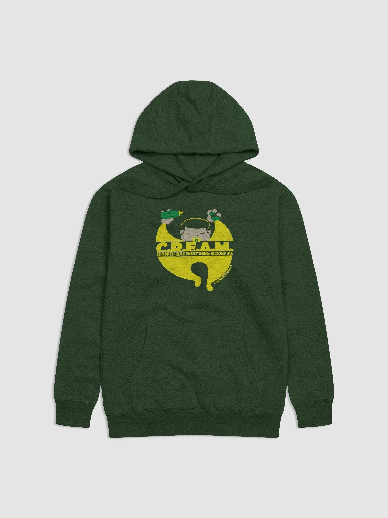 'C.R.E.A.M. Children Rule Everything Around Me' | WU-TANG parody HOODIE | +6 colors | light on dark product image (1)