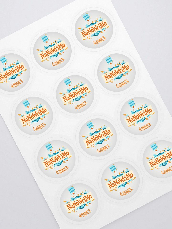 NaNoWriMo Winner Sticker Sheet (12 Stickers Per Sheet) product image (1)