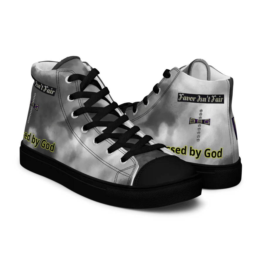 Diamond Cross Black Watercolor High Tops - Black Soles product image (7)