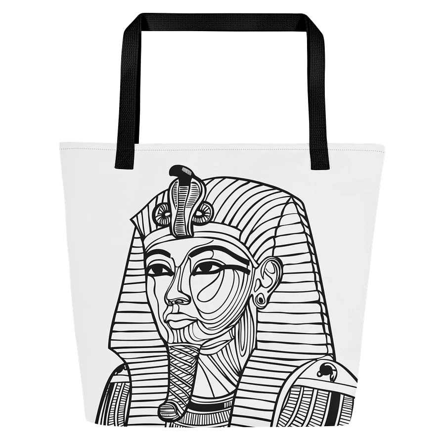 Tote Bag: Elegant Stylish Egyptian History Art Black and White Minimalist Design product image (3)